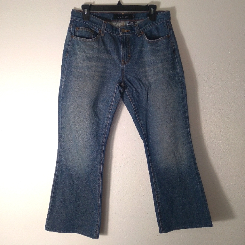Calvin Klein Women's Medium Wash Denim Flare Jeans Size- 8